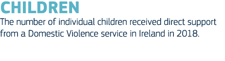 CHILDREN The number of individual children received direct support from a Domestic Violence service in Ireland in 2018 